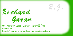richard garan business card